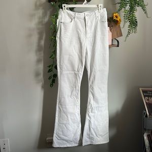White flared jeans
